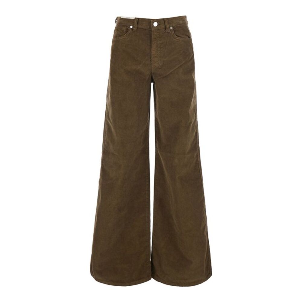 Pt Torino Women 'Cindy' Brown Pants With Logo Patch On The Back In Velvet Women